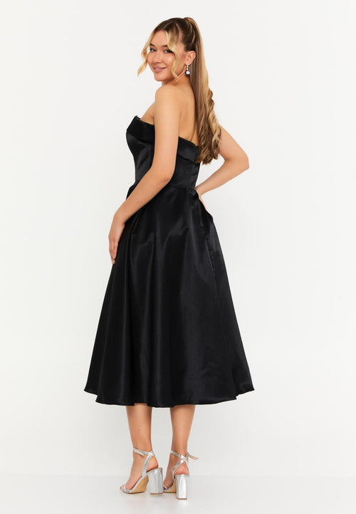 Satin Abendkleid Schwarz