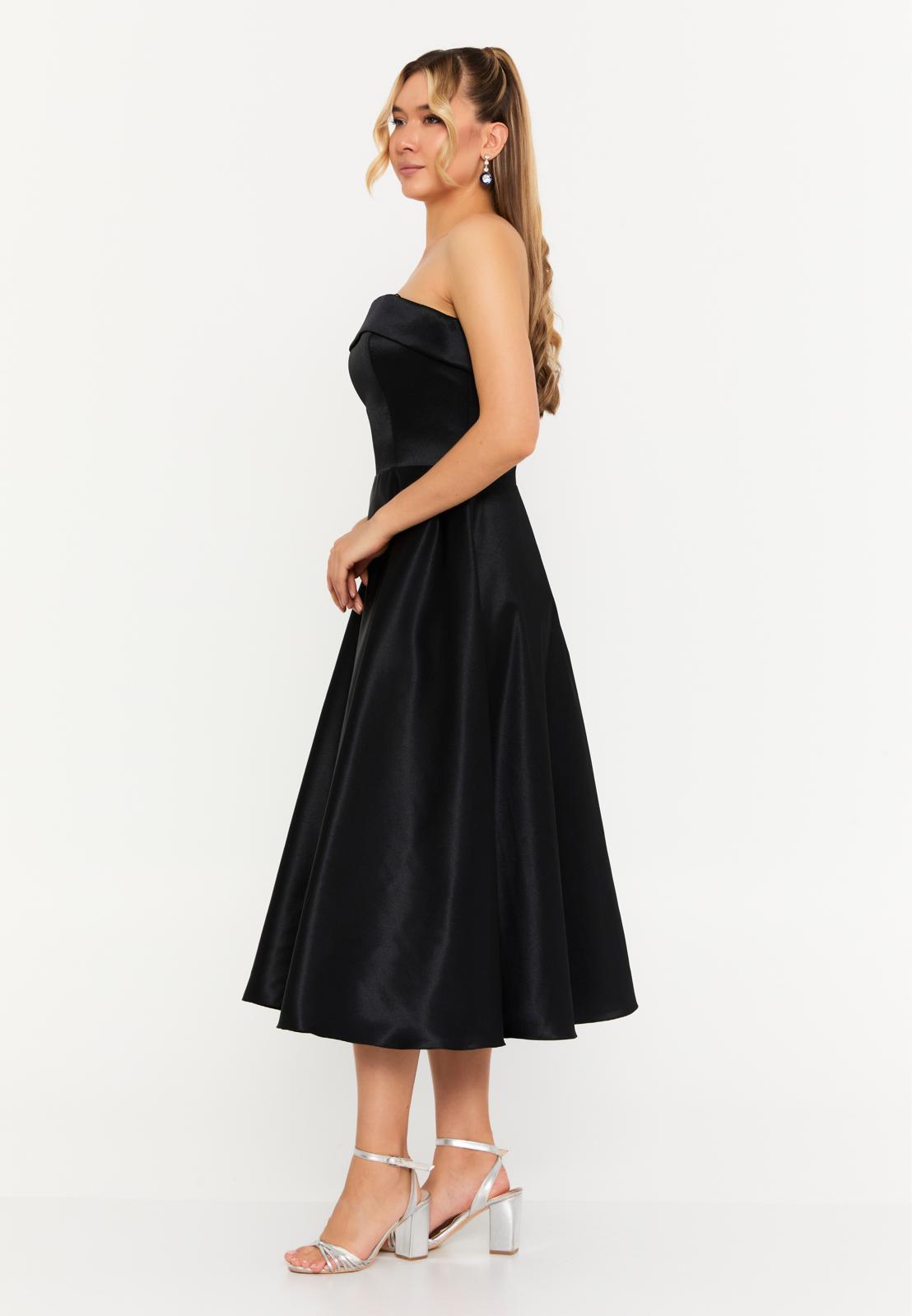 Satin Abendkleid Schwarz
